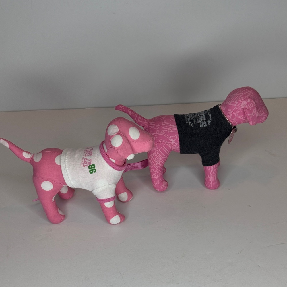 PINK Victorias Secret plush dog set